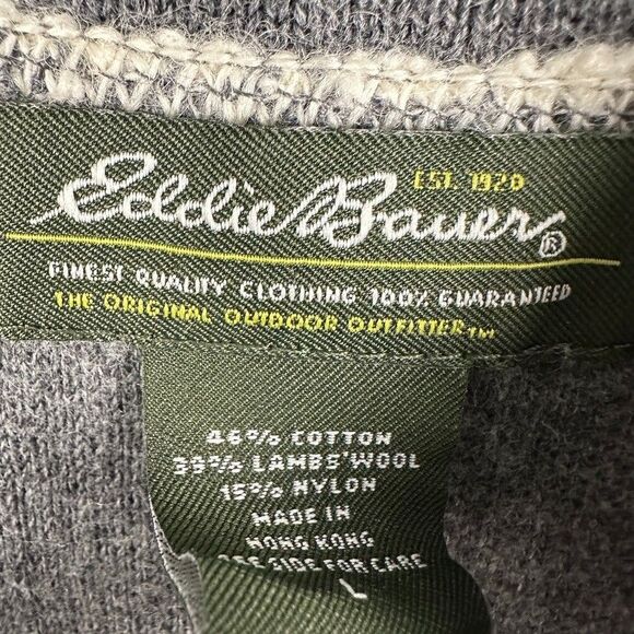 Eddie Bauer Lambswool Cotton Womens Large Full Zip Vest Cream Warm Winter - Picture 2 of 3